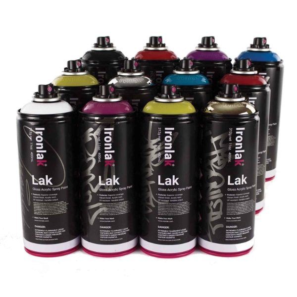 Ironlak 400ml Spraypaint Value pack of 12