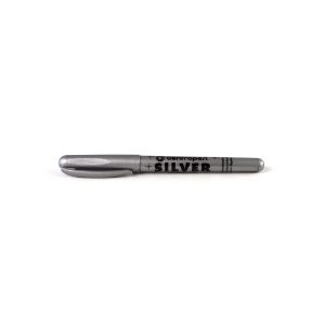 Centropen Metallic Silver - Permanent Marker Pen (10)